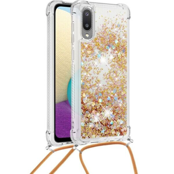 Силиконовая накладка Deexe Liquid Glitter with Strap для Samsung Galaxy A02 (A022) - Gold Hearts
Силиконовая накладка Deexe Liquid Glitter with Strap для Samsung Galaxy A02 (A022) - Gold Hearts