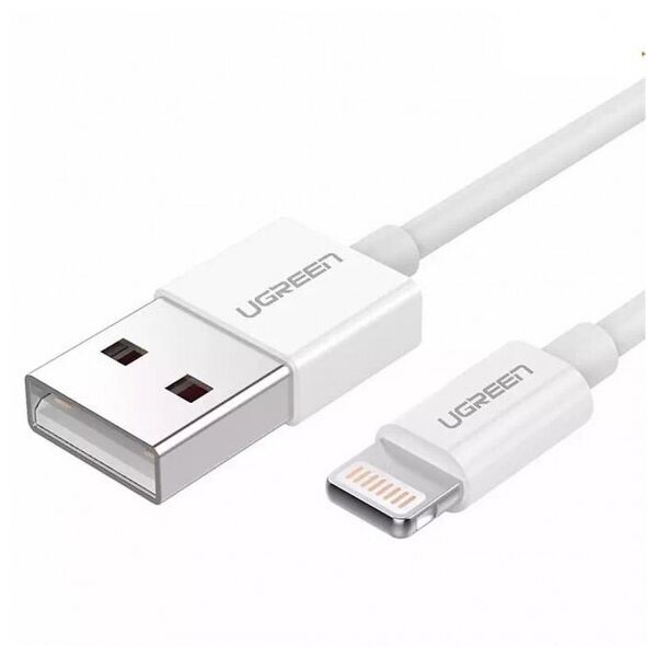 Межкомпонентный кабель UGREEN US155 USB-A 2.0 - Lightning, MFI, 1 m Nickel Plated White 20728
Межкомпонентный кабель UGREEN US155 USB-A 2.0 - Lightning, MFI, 1 m Nickel Plated White 20728