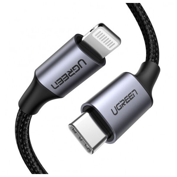 Межкомпонентный кабель UGREEN US304 USB Type-C - Lightning, MFI - 36W, 1.5 m Braided with Aluminum Shell Black 60760
Межкомпонентный кабель UGREEN US304 USB Type-C - Lightning, MFI - 36W, 1.5 m Braided with Aluminum Shell Black 60760