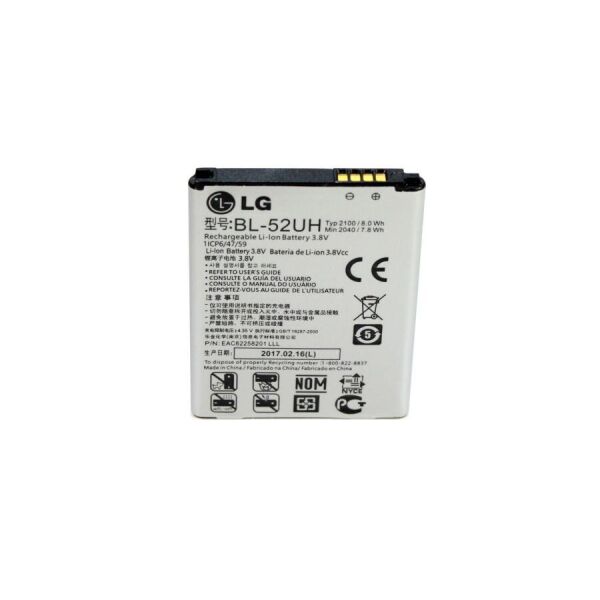 Аккумулятор BL-52UH для LG Optimus L65 D280 D285 / L70 D320 D325 / Spirit Y70 H422 2040mAh
Аккумулятор BL-52UH для LG Optimus L65 D280 D285 / L70 D320 D325 / Spirit Y70 H422 2040mAh