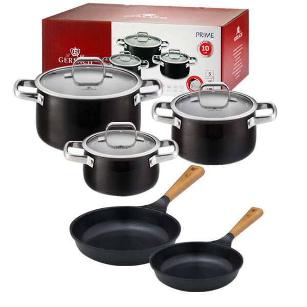 Gerlach Prime Komplet Garnki Z Pokrywkami 6 El + Patelnie Popular Black 28 24 Cm+ Simple Garnek 7L (329K57) 
Gerlach Prime Komplet Garnki Z Pokrywkami 6 El + Patelnie Popular Black 28 24 Cm+ Simple Garnek 7L (329K57)