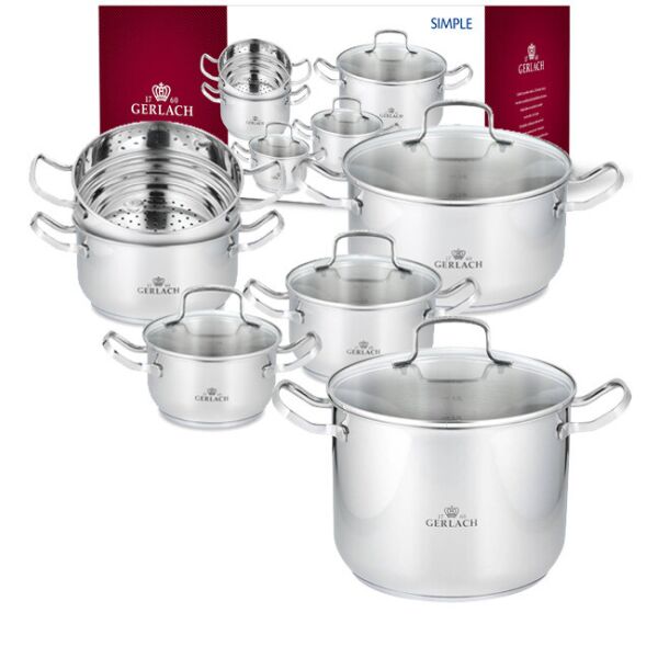 Gerlach Ambiente Komplet Garnki Z Pokrywkami 10 El+ Garnek Simple 7L +Patelnie Natur 20 24 28Cm +Pokrywki (983K22)
Gerlach Ambiente Komplet Garnki Z Pokrywkami 10 El+ Garnek Simple 7L +Patelnie Natur 20 24 28Cm +Pokrywki (983K22)