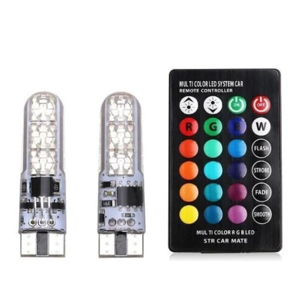 LED лампы с пультом + стробоскоп (мигалка). T10 W5W Габаритные светодиодные авто лампы лэд 12V 16 цветов
LED лампы с пультом + стробоскоп (мигалка). T10 W5W Габаритные светодиодные авто лампы лэд 12V 16 цветов