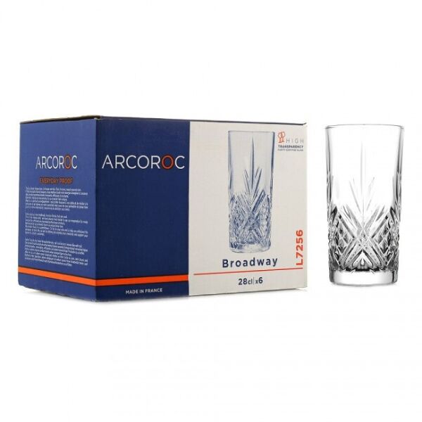 Набор высоких стаканов Arcoroc Cardinal Broadway 280 мл (L7256)
Набор высоких стаканов Arcoroc Cardinal Broadway 280 мл (L7256)