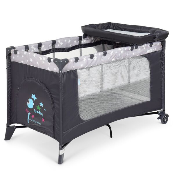 Манеж El Camino ME 1054 SAFE PLUS Stars Gray