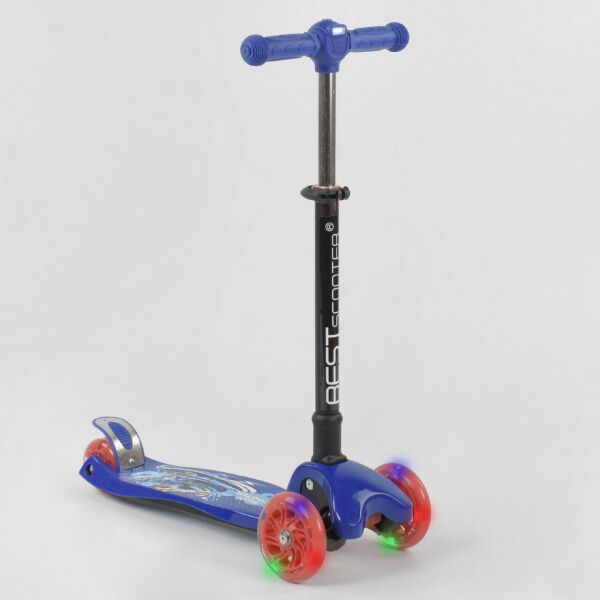 Самокат детский трехколесный складной с фонариком Best Scooter 13909 Синий 
Самокат детский трехколесный складной с фонариком Best Scooter 13909 Синий