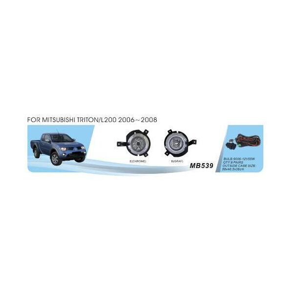Фары дополнительные противотуманные Mitsubishi Triton L200 2006-08 MB-539B-W 9006-55W эл.проводка
Фары дополнительные противотуманные Mitsubishi Triton L200 2006-08 MB-539B-W 9006-55W эл.проводка