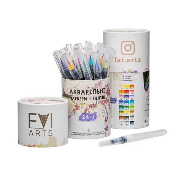 Професійні акварельні маркери FaiArts Pro 24+1 для дітей і дорослих + подарункова фірмова упаковка-тубус (2710204211)
Професійні акварельні маркери FaiArts Pro 24+1 для дітей і дорослих + подарункова фірмова упаковка-тубус (2710204211)