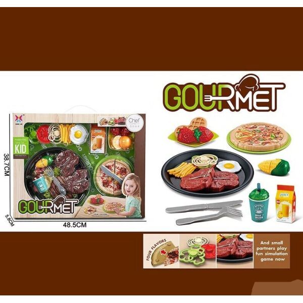 Игровой Набор продуктов для детской кухни XJ 369 (БФ) продукты на липучке, пицца,тарелка, сковорода
Игровой Набор продуктов для детской кухни XJ 369 (БФ) продукты на липучке, пицца,тарелка, сковорода