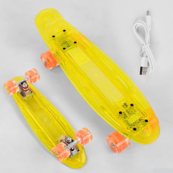 Прозрачный Скейт Пенниборд S-50244 Best Board (БФ) дека со светом, колёса PU со светом, зарядка USB Желтый
Прозрачный Скейт Пенниборд S-50244 Best Board (БФ) дека со светом, колёса PU со светом, зарядка USB Желтый