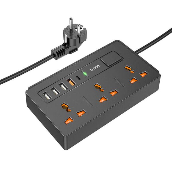 Сетевой удлинитель фильтр HOCO DC15, 3 Розетки + 4 USB + 1 Type-C, 2 М, Быстрая Зарядка Quick Charge 3 Black
Сетевой удлинитель фильтр HOCO DC15, 3 Розетки + 4 USB + 1 Type-C, 2 М, Быстрая Зарядка Quick Charge 3 Black