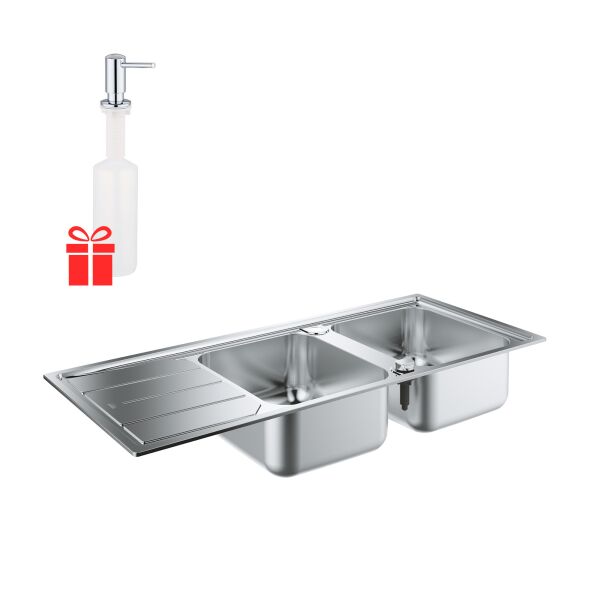 Набор Grohe мойка кухонная K500 31588SD0 + дозатор для моющего средства Contemporary 40536000 (ST702227)
Набор Grohe мойка кухонная K500 31588SD0 + дозатор для моющего средства Contemporary 40536000 (ST702227)