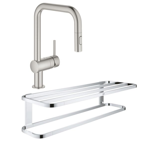 Набор Grohe смеситель для кухни с выдвижным изливом Minta 32322DC2 + полка для полотенец Selection 41066000 (ST702297)
Набор Grohe смеситель для кухни с выдвижным изливом Minta 32322DC2 + полка для полотенец Selection 41066000 (ST702297)