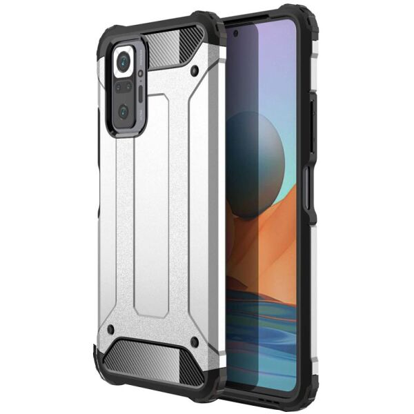 Бронированный противоударный TPU+PC чехол Immortal для Xiaomi Redmi Note 10 Pro / 10 Pro Max Серебряный
Бронированный противоударный TPU+PC чехол Immortal для Xiaomi Redmi Note 10 Pro / 10 Pro Max Серебряный