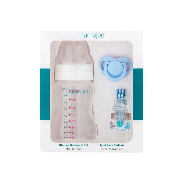 Набор для кормления новорожденных Mamajoo Мини подарочный с бутылкой Silver 250 мл Голубой (8697767123350)
Набор для кормления новорожденных Mamajoo Мини подарочный с бутылкой Silver 250 мл Голубой (8697767123350)