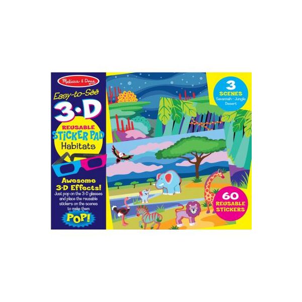 Набор для творчества Melissa&Doug Многоразовые 3D наклейки с очками Места обитания животных (MD9376)
Набор для творчества Melissa&Doug Многоразовые 3D наклейки с очками Места обитания животных (MD9376)
