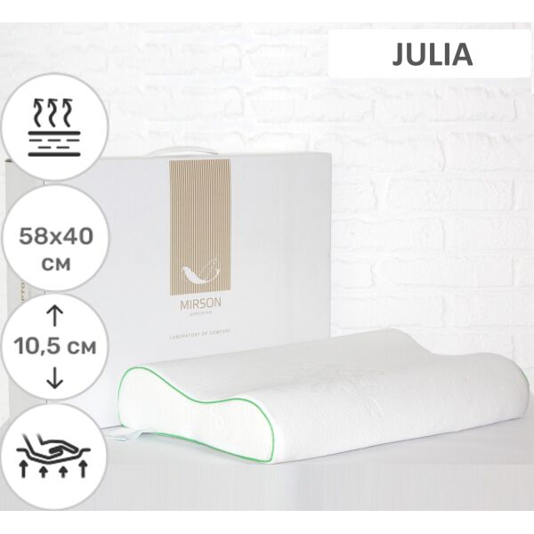 Подушка ортопедическая MirSon №7098 Elite Green nature Julia 58х40х10,5 см италия, пена memory
Подушка ортопедическая MirSon №7098 Elite Green nature Julia 58х40х10,5 см италия, пена memory