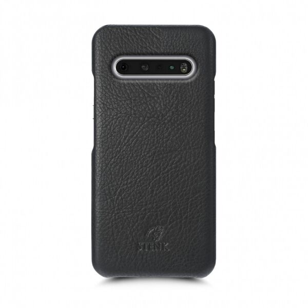 Кожаная накладка Stenk Cover для LG V60 ThinQ Чёрная