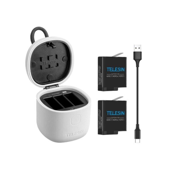 Комплект Telesin - 2 батареи в зарядном боксе с кардридером для GoPro HERO7, HERO6 и HERO5 Black GP-BnC-602
Комплект Telesin - 2 батареи в зарядном боксе с кардридером для GoPro HERO7, HERO6 и HERO5 Black GP-BnC-602