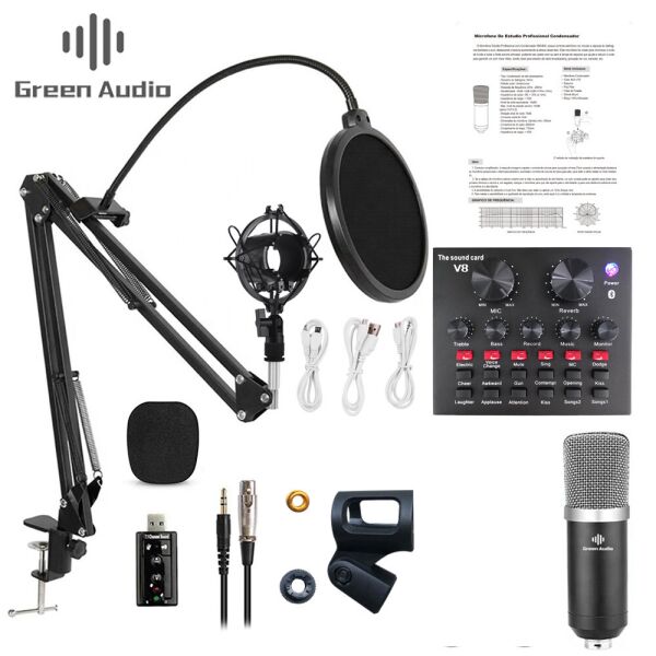 Микрофон студийный Green Audio. BM-800 (комплект) со звуковой картой V8w стойкой и ветрозащитой
Микрофон студийный Green Audio. BM-800 (комплект) со звуковой картой V8w стойкой и ветрозащитой