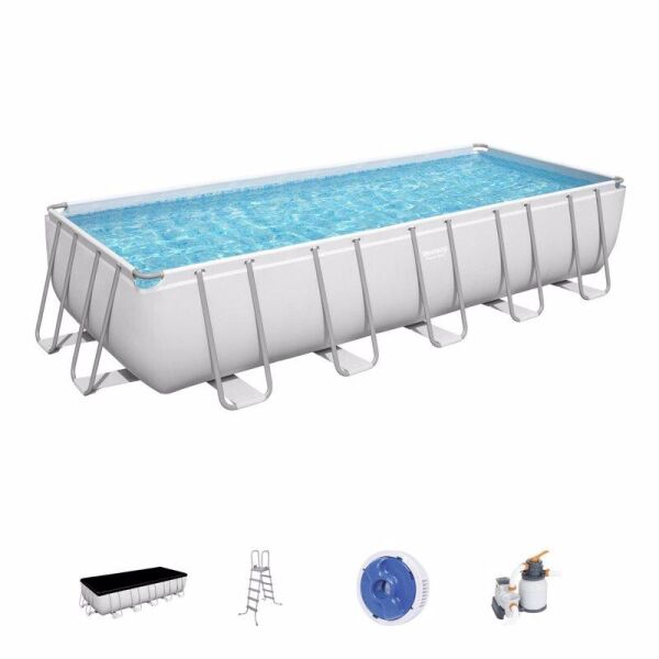 Бассейн каркасный прямоугольный BESTWAY 5612B, 640х274х132 см, песочный фильтр, лестница, тент, ChemConnec
Бассейн каркасный прямоугольный BESTWAY 5612B, 640х274х132 см, песочный фильтр, лестница, тент, ChemConnec