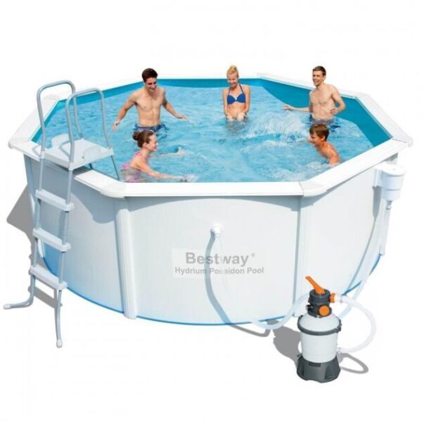 Бассей сборный круглый Bestway Hydrium 56566 (56284) 300x120 см, песочный фильтр, лестница, подложка
Бассей сборный круглый Bestway Hydrium 56566 (56284) 300x120 см, песочный фильтр, лестница, подложка