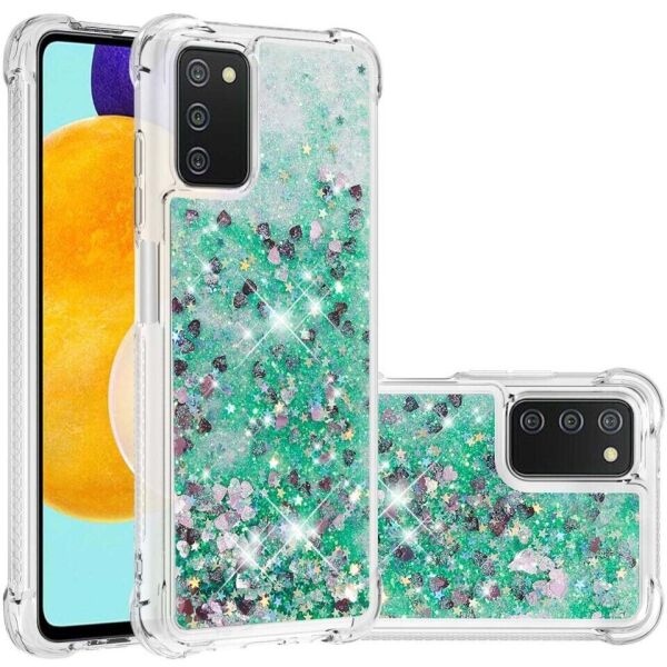 Силиконовый (TPU) чехол Deexe Liquid Glitter для Samsung Galaxy A03s (A037) - Green Hearts
Силиконовый (TPU) чехол Deexe Liquid Glitter для Samsung Galaxy A03s (A037) - Green Hearts