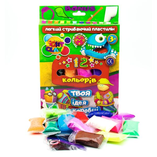 Набір легкого стрибаючого пластиліну ТМ Moon Light Clay 12 кольорів Класік 70041 (2000903511175)
Набір легкого стрибаючого пластиліну ТМ Moon Light Clay 12 кольорів Класік 70041 (2000903511175)