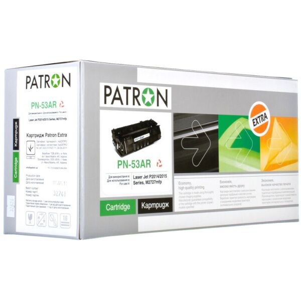Совместимый картридж Patron PN-53AR Extra для принтера HP LJ-P2010 P2014 P2015 M2727
Совместимый картридж Patron PN-53AR Extra для принтера HP LJ-P2010 P2014 P2015 M2727