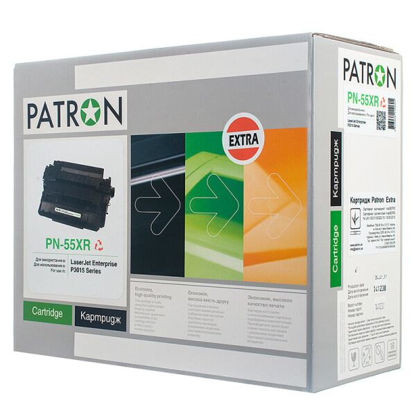 Совместимый картридж PATRON PN-55XR Extra (аналог HP CE255X) к m521dn m521dw m525c m525dn m525f p3010 p3015
Совместимый картридж PATRON PN-55XR Extra (аналог HP CE255X) к m521dn m521dw m525c m525dn m525f p3010 p3015