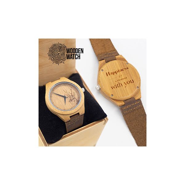Деревянные наручные часы ручной работы WoodenWatch Nature с индивидуальной гравировкой "Happiness is a moments with you" Коричневый
Деревянные наручные часы ручной работы WoodenWatch Nature с индивидуальной гравировкой "Happiness is a moments with you" Коричневый