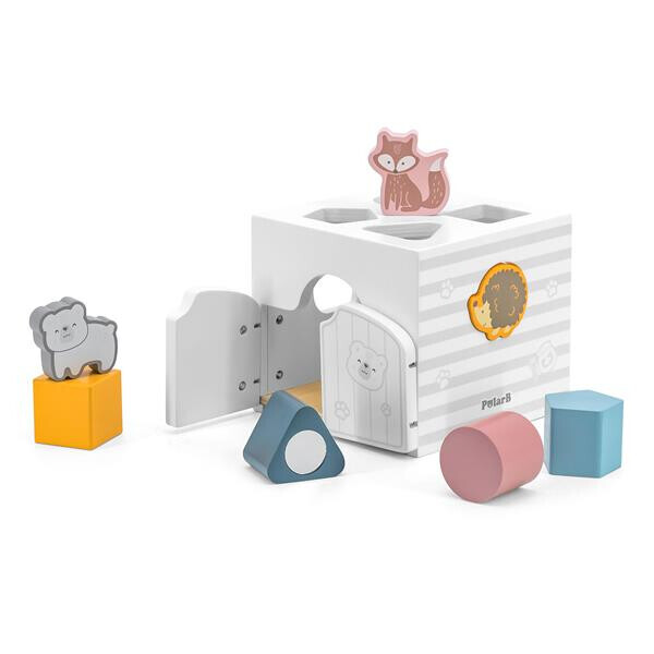 Дерев'яний сортер із брязкальцями Viga Toys PolarB Будиночок для звірят (44052)
Дерев'яний сортер із брязкальцями Viga Toys PolarB Будиночок для звірят (44052)