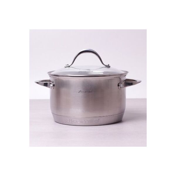 Кастрюля Kamille из нержавеющей стали с крышкой и 7-слойным дном D18х11,5см 2,9л MKM-4718S
Кастрюля Kamille из нержавеющей стали с крышкой и 7-слойным дном D18х11,5см 2,9л MKM-4718S