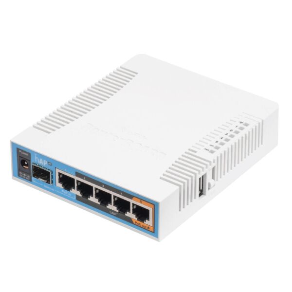 Беспроводной маршрутизатор Mikrotik hAP AC RB962UiGS-5HacT2HnT (AC, 720MHz/128Mb, 5x10/100/1000 Ethernet ports, 1xSFP, 2,5 dBi)
Беспроводной маршрутизатор Mikrotik hAP AC RB962UiGS-5HacT2HnT (AC, 720MHz/128Mb, 5x10/100/1000 Ethernet ports, 1xSFP, 2,5 dBi)