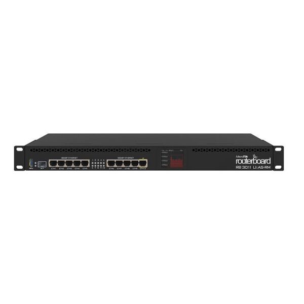 Маршрутизатор MikroTik RB3011UiAS-RM (1.4 GHz/1Gb, 10x1G, 1xSFP, USB 3.0, touchscreen LCD)
Маршрутизатор MikroTik RB3011UiAS-RM (1.4 GHz/1Gb, 10x1G, 1xSFP, USB 3.0, touchscreen LCD)