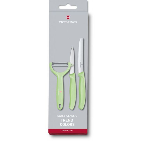 Набор кухонный Victorinox SwissClassic Paring Set 3шт с св.зел. ручкой (2 ножа, овощечистка Tomato and Kiwi) ( 
Набор кухонный Victorinox SwissClassic Paring Set 3шт с св.зел. ручкой (2 ножа, овощечистка Tomato and Kiwi) (