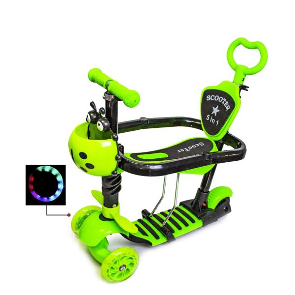 Самокат-беговел с бортиком ограничителем и родительской ручкой Scooter Scale Sports 5 в 1 Оригинал Салатовый 
Самокат-беговел с бортиком ограничителем и родительской ручкой Scooter Scale Sports 5 в 1 Оригинал Салатовый