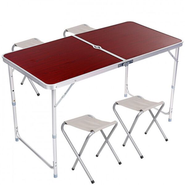 Стол для пикника раскладной со 4 стульями Folding Table 120х60х55/60/70 см 3 режима высоты Коричневый
Стол для пикника раскладной со 4 стульями Folding Table 120х60х55/60/70 см 3 режима высоты Коричневый
