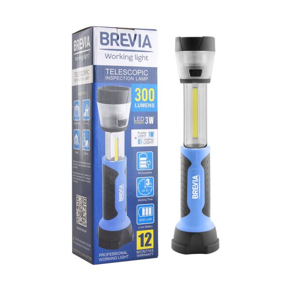 Фонарь инспекционный телескопический Brevia LED 3W COB+1W LED+8LED кемпинг 300lm 2000mAh, адаптер AC 220
Фонарь инспекционный телескопический Brevia LED 3W COB+1W LED+8LED кемпинг 300lm 2000mAh, адаптер AC 220
