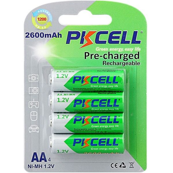 Акумулятор PKCELL 1.2V AA 2600mAh NiMH Already Charged, 4 штуки в блістері ціна за блістер, Q12
Акумулятор PKCELL 1.2V AA 2600mAh NiMH Already Charged, 4 штуки в блістері ціна за блістер, Q12