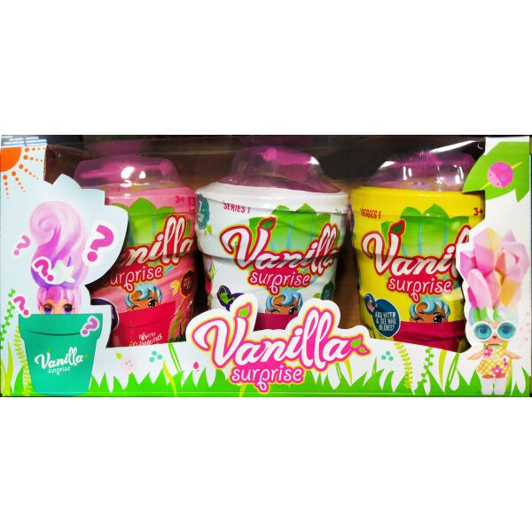 Набор кукол "Vanilla Surprise" кукла сюрприз в цветочном горшке 3шт. (белый, розовый, желтый)
Набор кукол "Vanilla Surprise" кукла сюрприз в цветочном горшке 3шт. (белый, розовый, желтый)