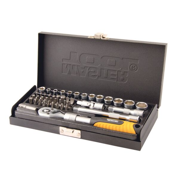 Набор насадок торцевых MasterTool GM PROFI CrV 1/4” 4-13 мм, удлиняющаяся трещотка 72Т, 45 шт, металлический кейс, Арт.: 78-2045
Набор насадок торцевых MasterTool GM PROFI CrV 1/4” 4-13 мм, удлиняющаяся трещотка 72Т, 45 шт, металлический кейс, Арт.: 78-2045