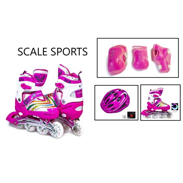+Подарок Комплект детских роликов с защитой и шлемом Scale Sport. Розовые. Размеры 29-33.34-37
+Подарок Комплект детских роликов с защитой и шлемом Scale Sport. Розовые. Размеры 29-33.34-37