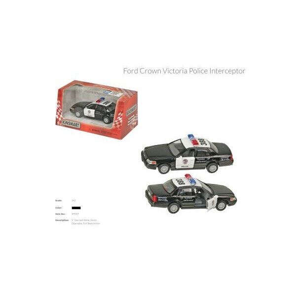 Машина метал., инерц., "Kinsmart" "Ford Crown Victoria Police Interceptor", 1:42, в кор. 16*8,5*7,5см (96шт)
Машина метал., инерц., "Kinsmart" "Ford Crown Victoria Police Interceptor", 1:42, в кор. 16*8,5*7,5см (96шт)