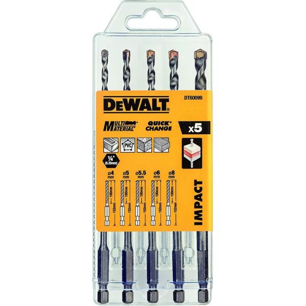 Набор сверел универсальных DeWALT 5 шт (DT60099) 
Набор сверел универсальных DeWALT 5 шт (DT60099)