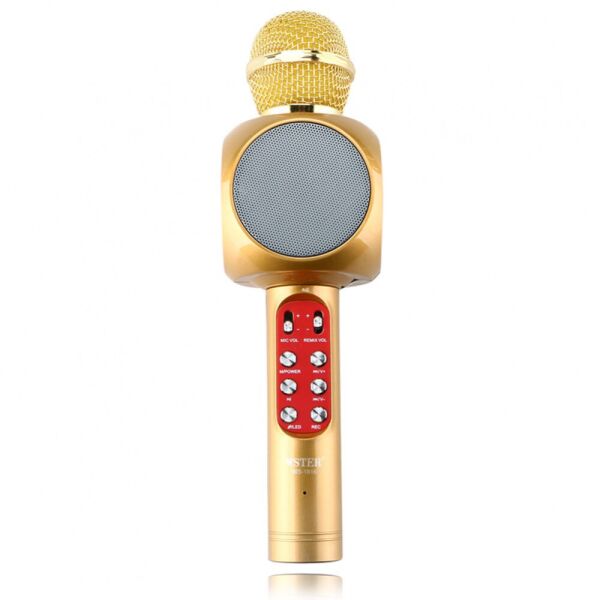 Микрофон караоке беспроводной Wster WS-1816 Золотистый с FM радио / Bluetooth / динамиками / звуковыми эффектами
Микрофон караоке беспроводной Wster WS-1816 Золотистый с FM радио / Bluetooth / динамиками / звуковыми эффектами