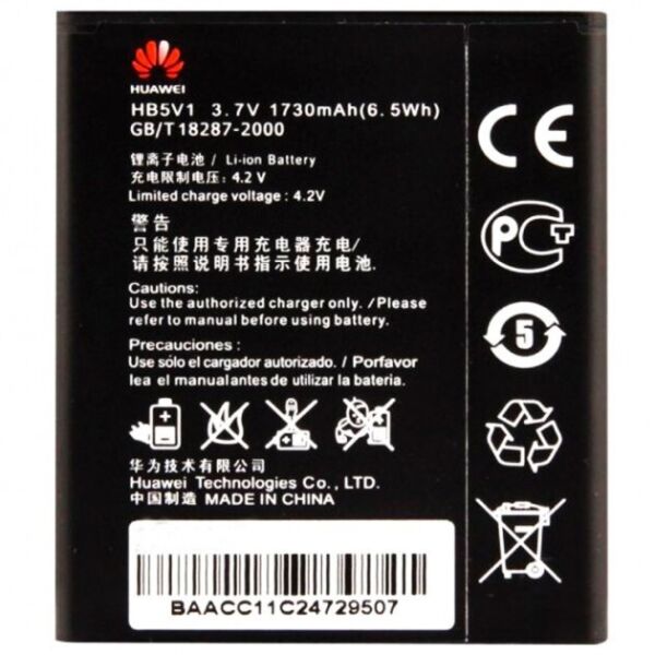 Аккумулятор батарея Huawei HB5V1 Y300 U8833 Y500 Y511-U30 T8833 G350 1730 mAh Original PRC
Аккумулятор батарея Huawei HB5V1 Y300 U8833 Y500 Y511-U30 T8833 G350 1730 mAh Original PRC