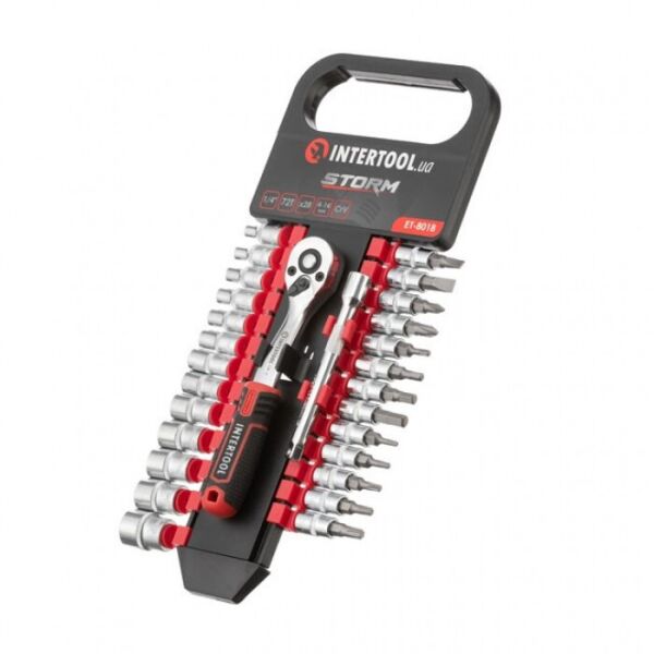 Набор головок 1/4" 4-14 мм., TORX, PH, HEX, SL, удлинитель, рукоятка с храповым механизмом 72 зуба, 28ед.,
Набор головок 1/4" 4-14 мм., TORX, PH, HEX, SL, удлинитель, рукоятка с храповым механизмом 72 зуба, 28ед.,