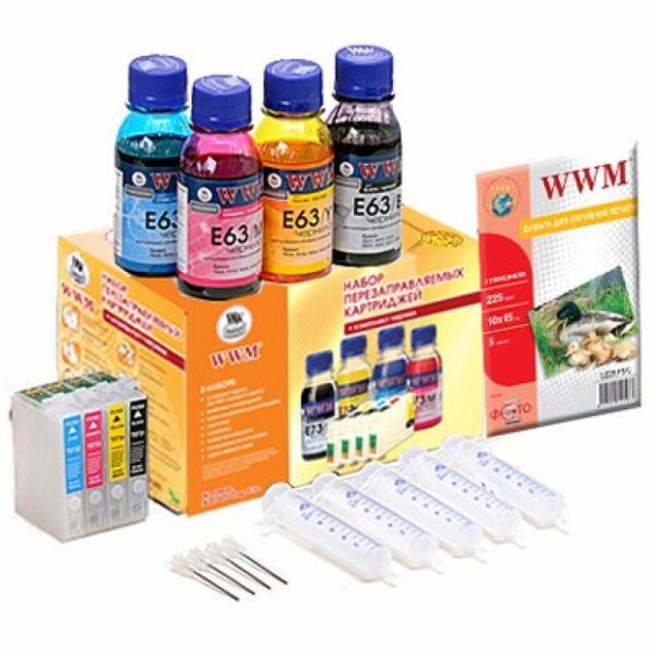 Комплект перезаправляемых картриджей WWM Epson C67/87/CX3700/4100/4700 (RC.T063). 43771
Комплект перезаправляемых картриджей WWM Epson C67/87/CX3700/4100/4700 (RC.T063). 43771