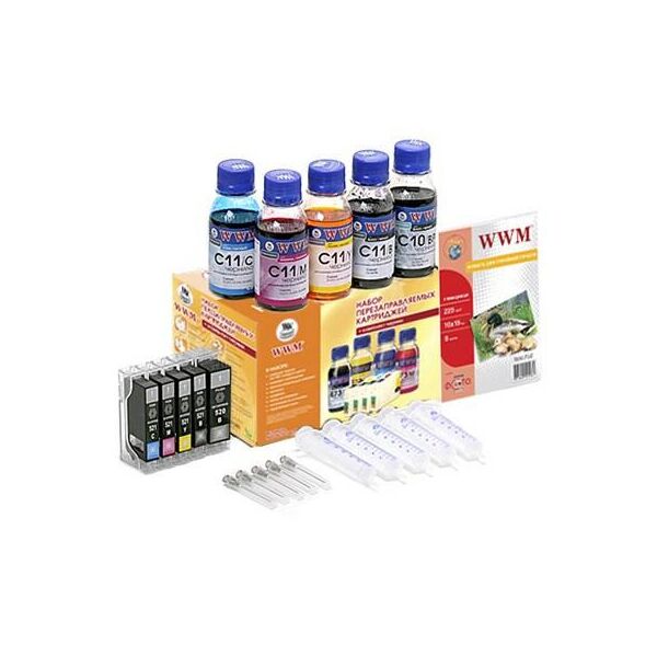 Комплект перезаправляемых картриджей WWM CANON IP4840/3600/4600/MP540/MG5140 (RC.CLI-521). 43766
Комплект перезаправляемых картриджей WWM CANON IP4840/3600/4600/MP540/MG5140 (RC.CLI-521). 43766